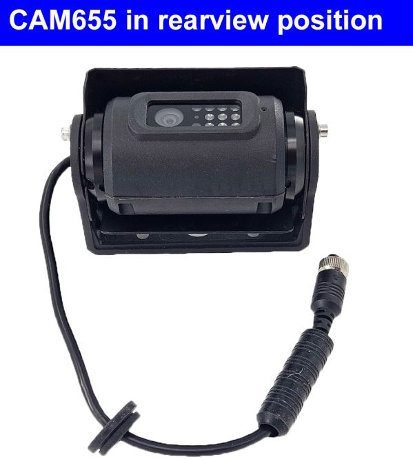 Motorised CCD reversing camera giving rear view and reversing guidance